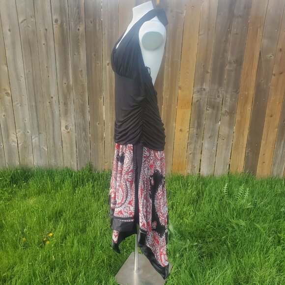 AGB Handkerchief halter-top Dress SZ 20 Plus size Made in USA Vintage - Picture 6 of 11